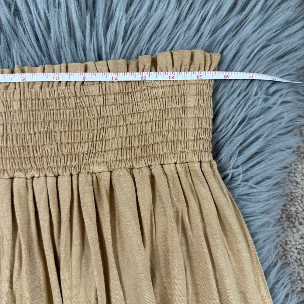 Tan - caramel Kate Quinn smocked waistband women’s skirt